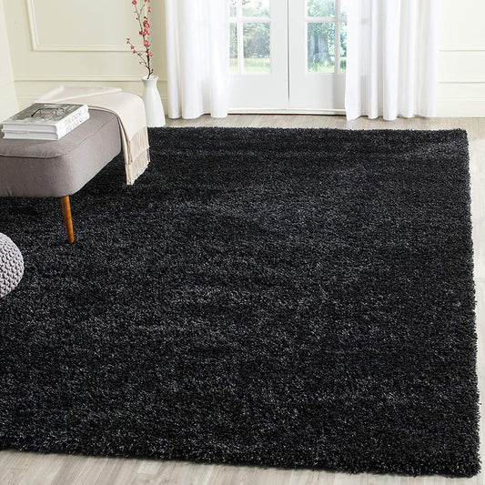 TIO's Soft Fluffy Shag Area Rugs for Living Room, Shaggy & Luxury Non-Slip | Black