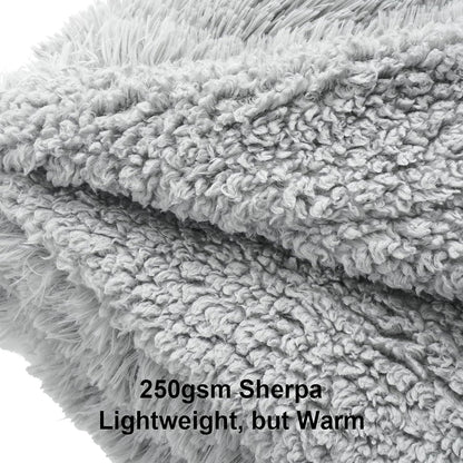 TIO's Super Soft Shaggy Faux Fur Blanket, Plush Fuzzy Bed Throw Decorative Washable Cozy Sherpa Fluffy Blankets for Couch Chair Sofa (Grey)