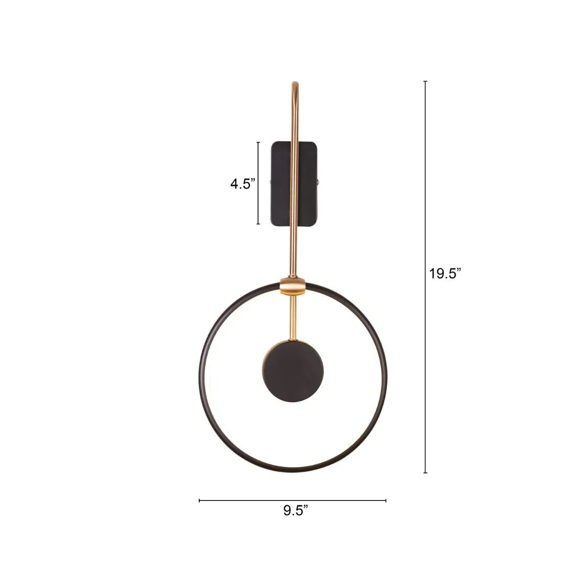 TIO's Curve (Black, Gold, Built-In LED) Wall Light