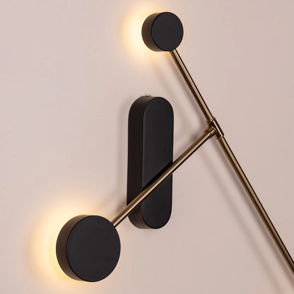 TIO's Touchdown (Gold, Built-In LED) Wall Light | Black and Gold finish